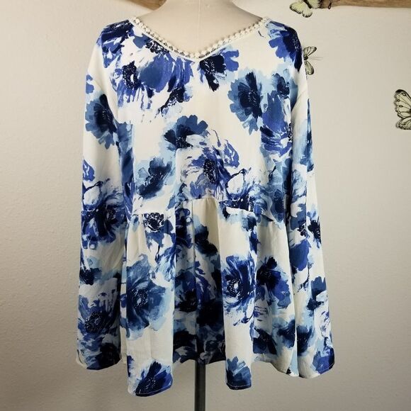 Unique spectrum plus size boho peasant blouse - Picture 4 of 7